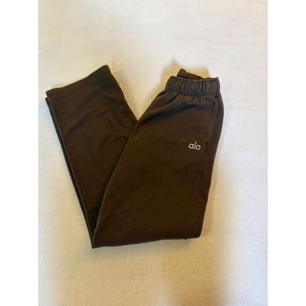 Alo Yoga Accolade Straight Leg Sweatpants Espresso Brown W0438R Size Medium - Picture 2 of 3